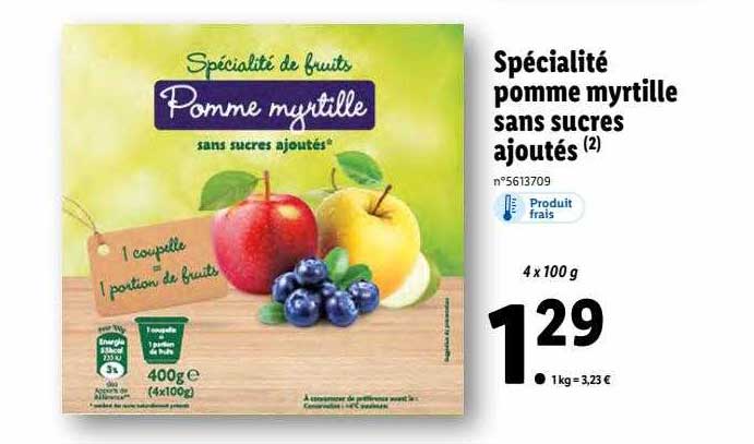 Spécialité Pomme Myrtille Sans Sucres Ajoutés