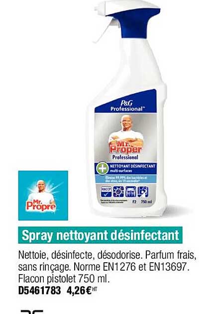 spray nettoyant désinfectant mr propre