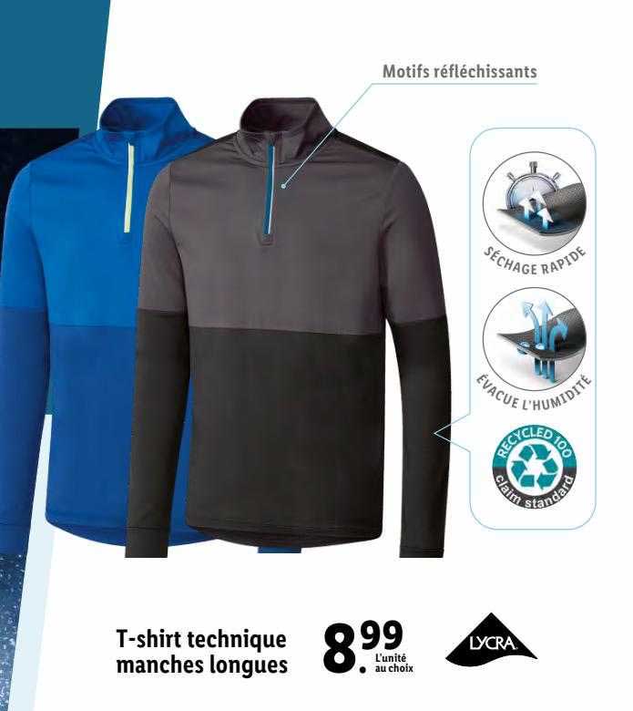 t-shirt technique manches longues