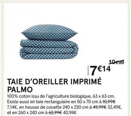 taie d'oreiller imprimé palmo