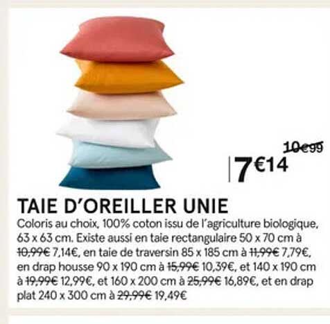 Taie D'oreiller Unie