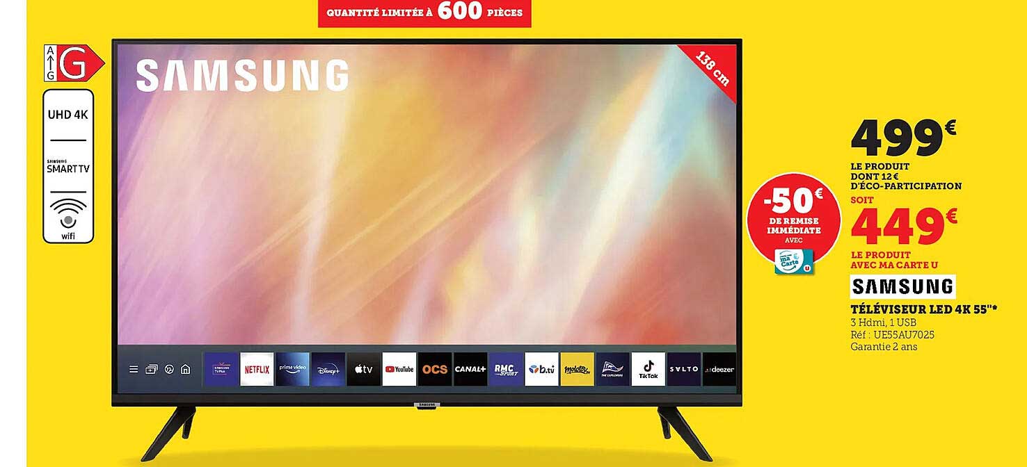 Téléviseur Led 4k 55" Samsung