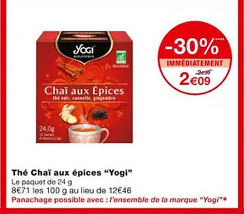 thé chaï aux épices "yogi"