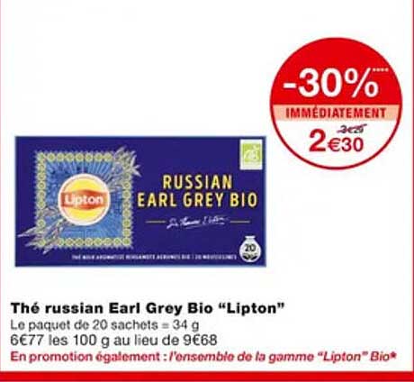 thé russian earl grey bio "lipton"