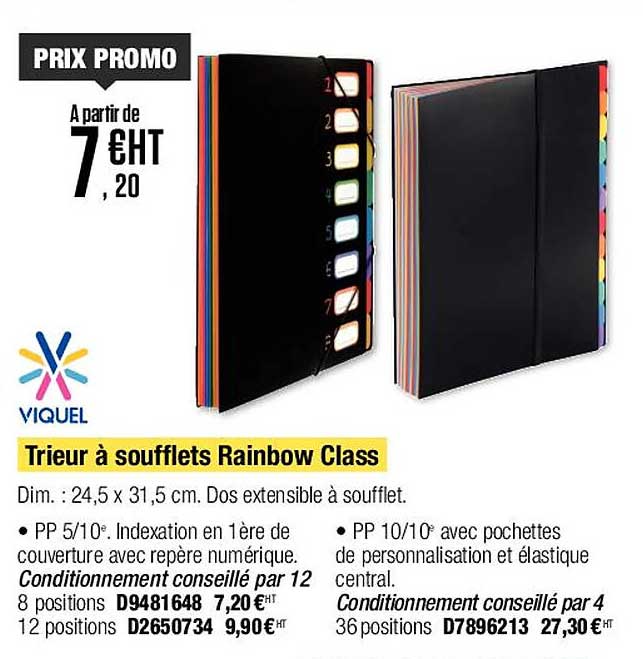 trieur à soufflets rainbow class viquel