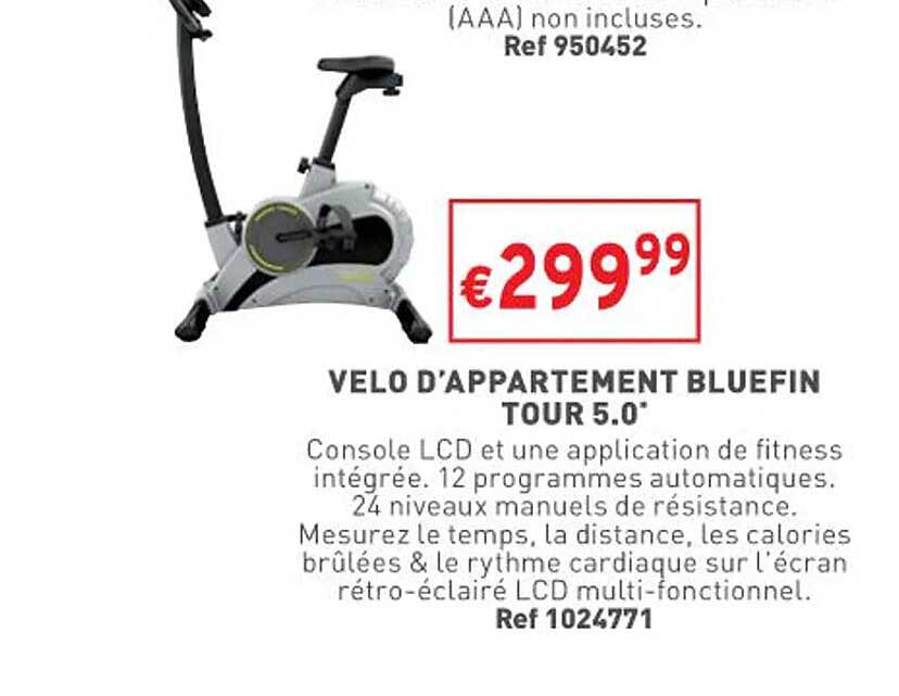 vélo d'appartement bluefin tour 5.0