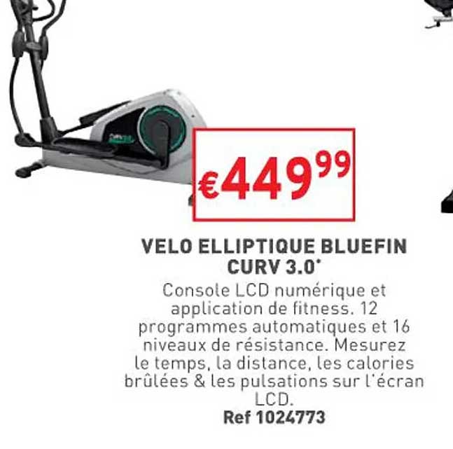 vélo elliptique bluefin curv 3.0