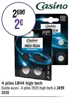 4 piles lr44 high tech