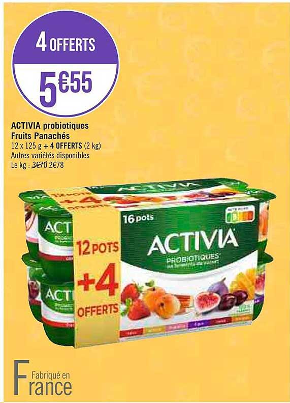 Activia Probiotique Fruits Panachés