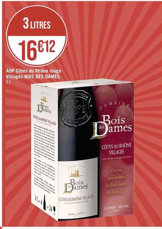 aop côtes du rhône rouge villages bois des dames