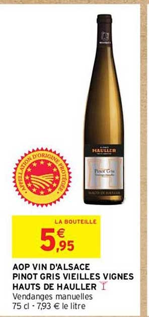 aop vin d'alsace pinot gris vieilles vignes hauts de hauller