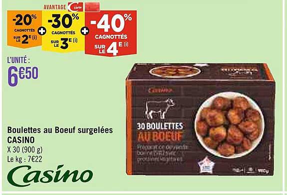 Boulettes Au Boeuf Surgelées Casino