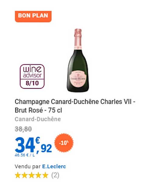 champagne canard-duchêne charles vii - brut rosé - 75 cl