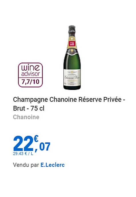 champagne chanoine réserve privée - brut - 75 cl