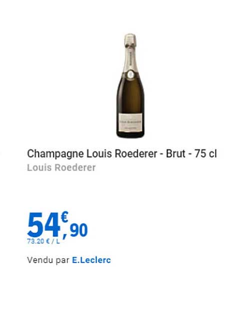 champagne louis roederer - brut - 75 l