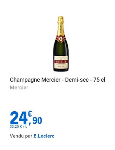 champagne mercier - demi-sec - 75 cl