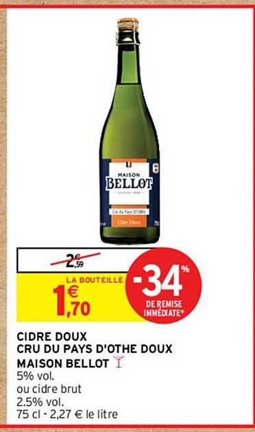 Cidre Doux Cru Du Pays D'othe Doux Maison Bellot
