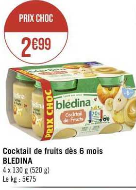 Cocktail De Fruits Dès 6 Mois Bledina