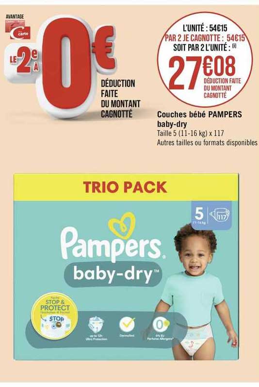 Couches Bébé Pampers Baby-dry
