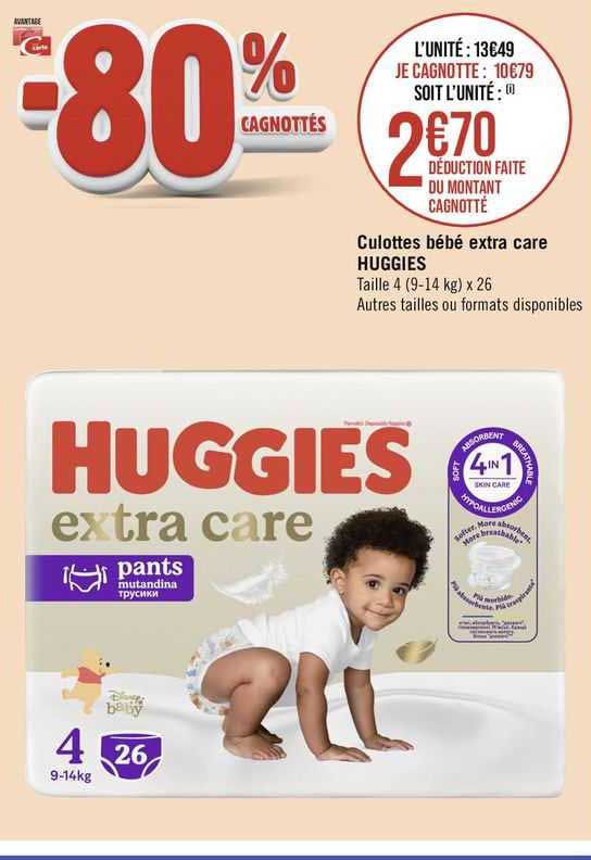 Culottes Bébé Extra Care Huggies