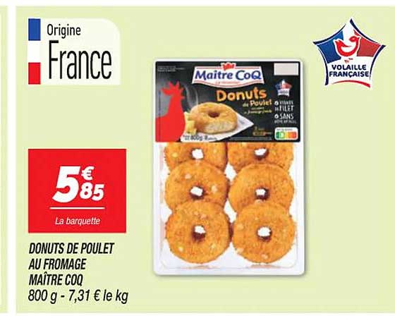 donuts de poulet au fromage maître coq