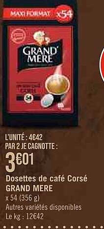 dosettes de café corsé grand mère