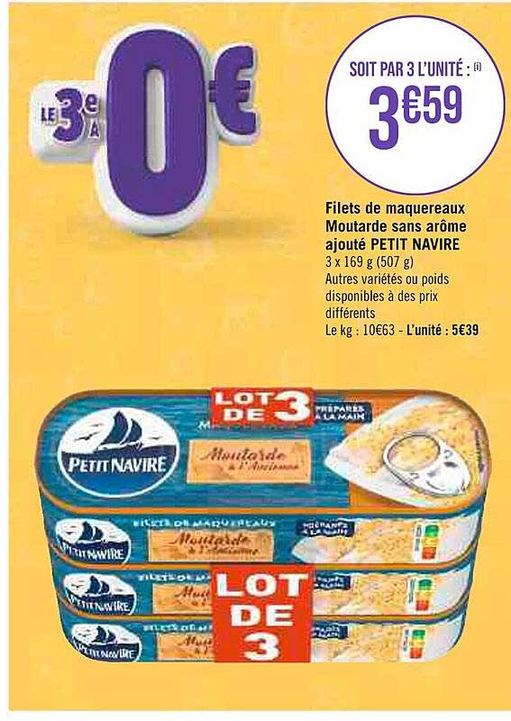 filets de maquereaux moutarde sans arôme ajouté petit navire