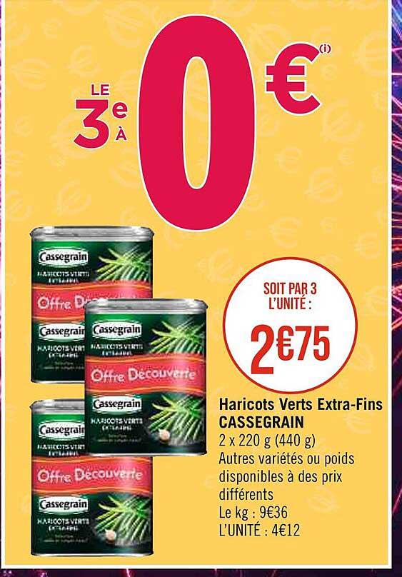 haricots verts extra-fins cassegrain