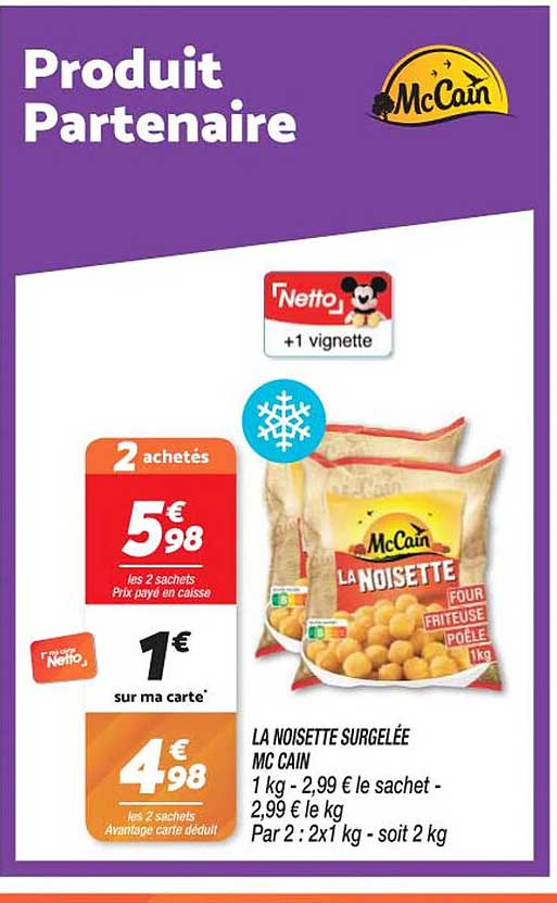 ka noisette surgelée mc cain