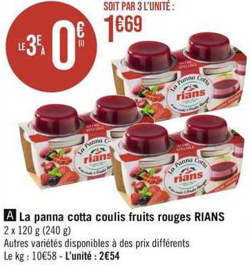 la panna cotta coulis fruits rouges rians