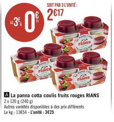 la panna cotta coulis fruits rouges rians