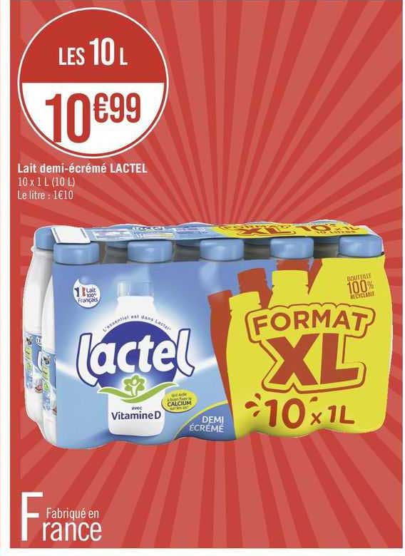 lait demi-écrémé lactel