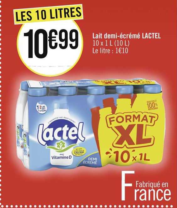 lait demi-écrémé lactel