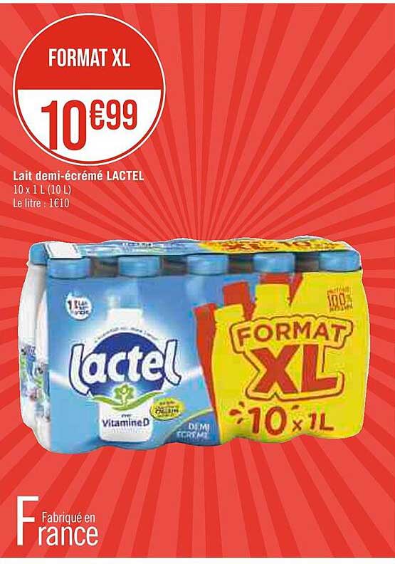 lait demi-écrémé lactel