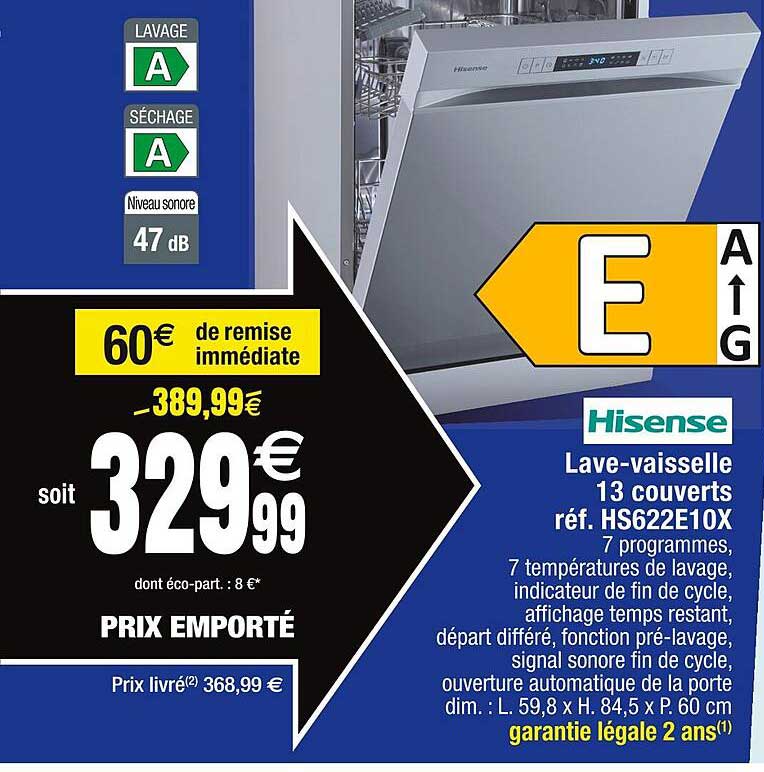 lave-vaisselle 13 couverts hisense