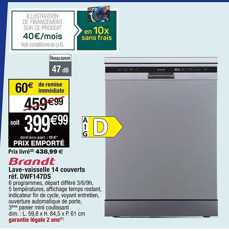 lave-vaisselle 14 couverts brandt