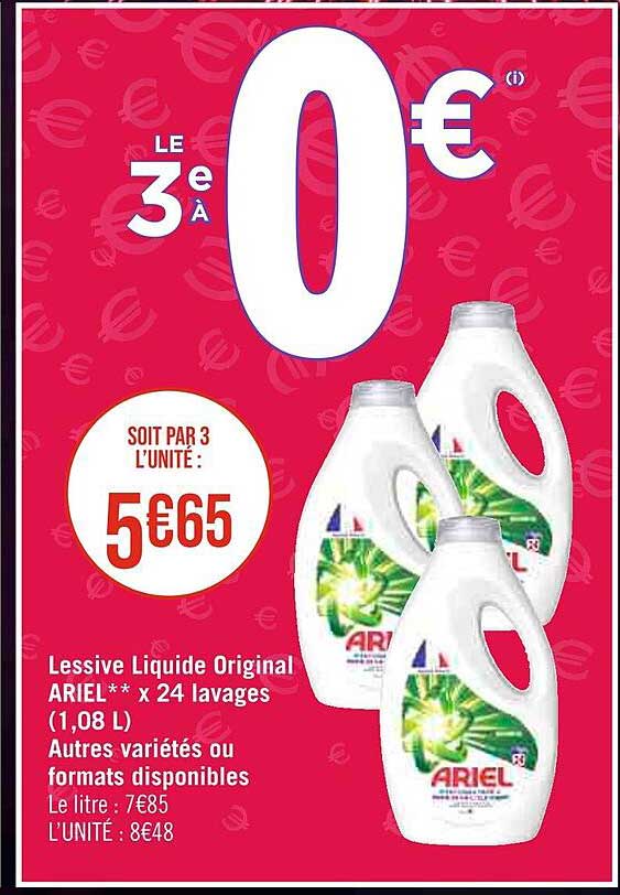 Lessive Liquide Original Ariel X 24 Lavages