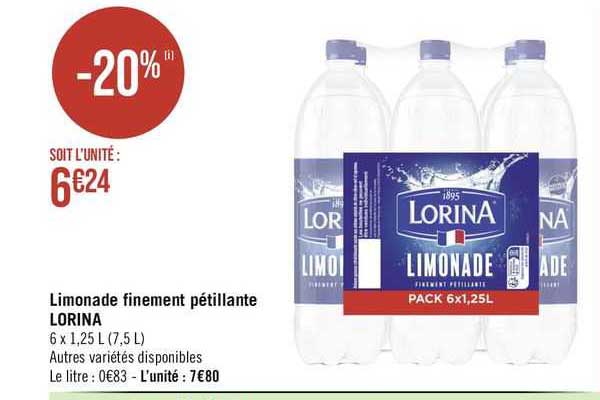 limonade finement pétillante lorina