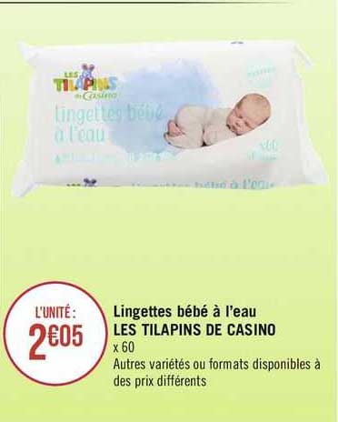 lingettes bébé à l'eau les tilapins de casino