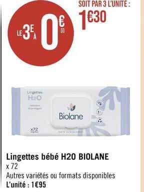 lingettes bébé h2o biolane