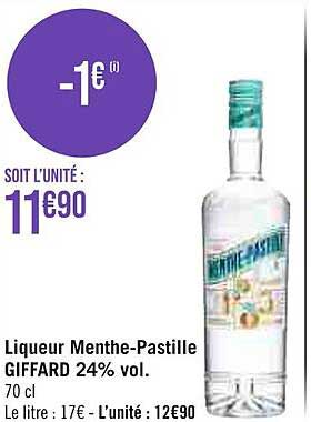 liqueur menthe-pastille giffard 24% vol.