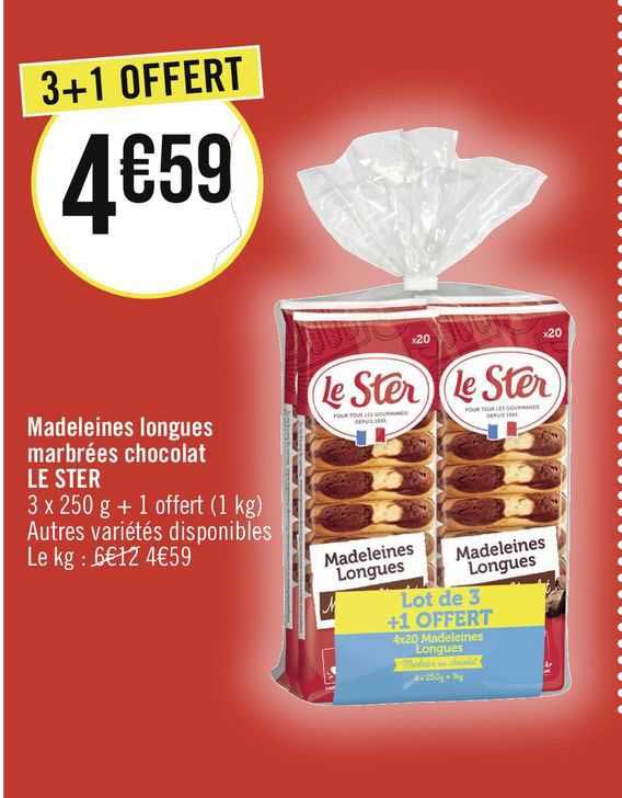 madeleines longues marbrés chocolat le ster