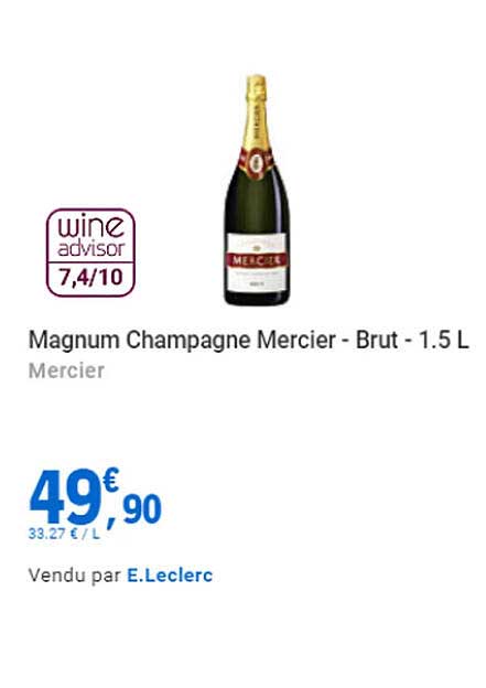 magnum champagne mercier - brut - 1.5 l