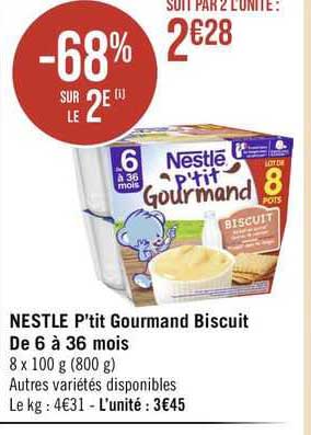 Nestle P'tit Gourmand Biscuit De 6 à 36 Mois