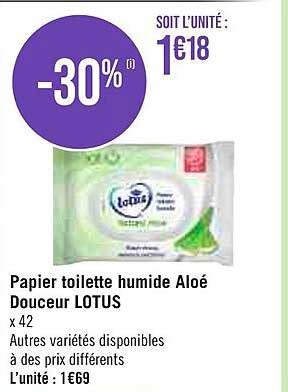 Papier Toilette Humide Aloé Douceur Lotus