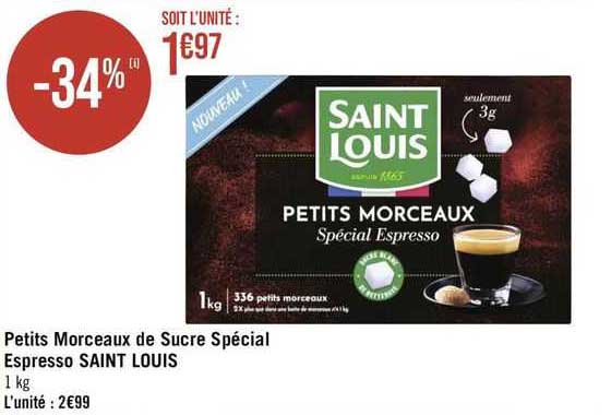petits morceaux de sucre spécial espresso saint louis