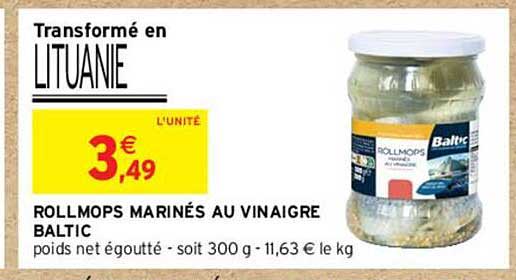 Rollmops Marinés Au Vinaigre Baltic