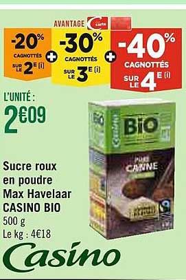sucre roux en poudre max havelaar casino bio