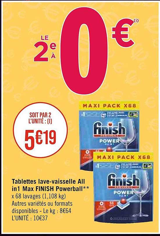 tablettes lave-vaisselle all in1 max finish powerball