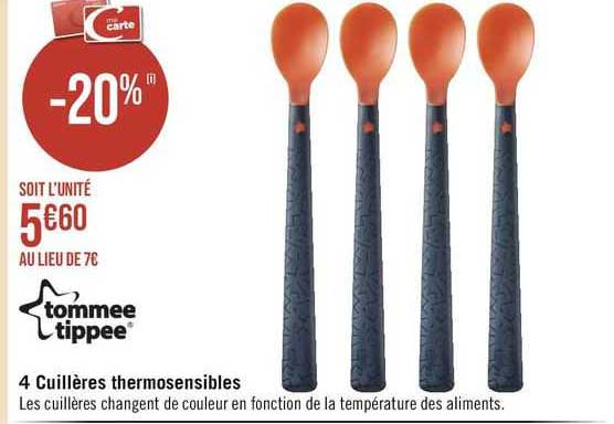 tommee tippee 4 cuillères thermosensibles